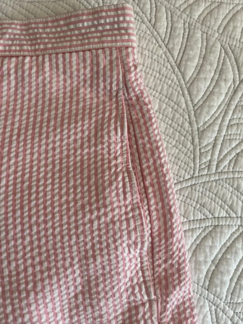 VINEYARD VINES SZ 40 FLAT FRONT COTTON SEERSUCKER SHORTS